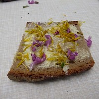 Leckere Blütenbrote gab es bei der Maifeier.
