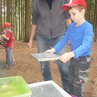 Wasser ablaufen lassen und auf's Tuch damit.