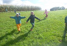 Gegen den Wind anlaufen.
