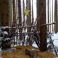 Der Stall von Bethlehem mit dem Kripperl.